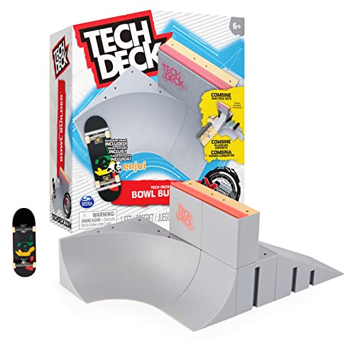 TECH DECK, Bowl Builder X-Connect Park Creator, Customizable and Buildable Ramp Set with Exclusive Fingerboard, Kids Toy for Ages 6 and up