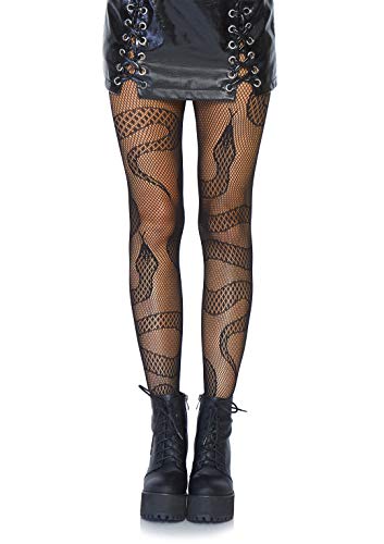 Leg Avenue womens Dark Alternative Animal Fishnet Tights Hosiery, Snake, One Size US