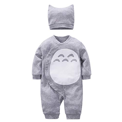 YFYBaby Baby Boy Girl Totoro Romper Cute Cartoon Cosplay Onesies Outfit Set Gray, 66(3-6Months)