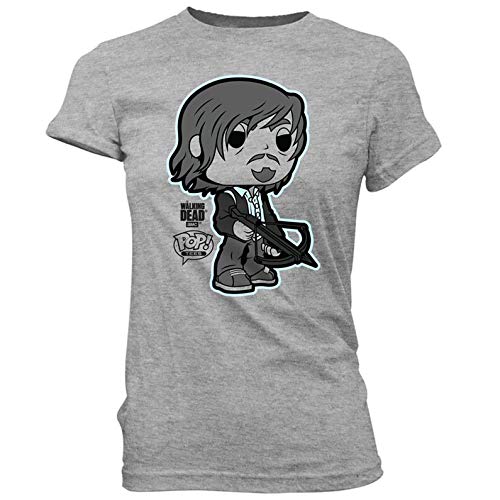 Funko POP The Walking Dead Daryl Dixon Crossbow Tee - Womens/Girls (X-Small) Grey