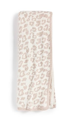 Barefoot Dreams CozyChic Barefoot in The Wild Throw One Size,Leopard/Stone/Cream,CozyChic BITW Adult Throw Leopard