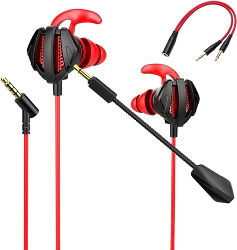 YYUNJINI Gaming Headset with Microphone Wired Gaming Earbuds PC for Xbox One PS5 PS4 Nintendo Switch Playstation 5 Games Mobile Phone,Detachable Earphones Noise Cancelling Gaming Headphones with Mic