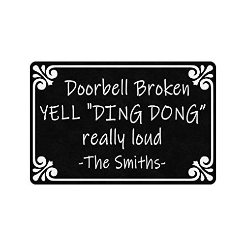 Personalized Doorbell Broken Yell Ding Dong Really Loud Doormat Custom Your Family Name 24' X 16' Indoor Outdoor Funny Welcome Entrance Door Mat Area Rug Decor