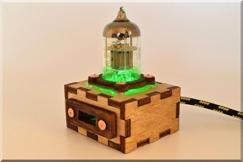 Zhrmghg Handmade Wooden Green Pentode Vacuum Tube USB Cable Extender with 1M/3FT Durable Knit Nylon Cable.