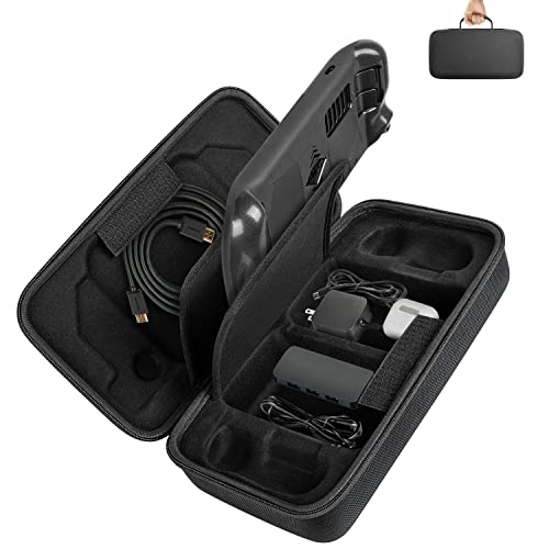 Carrying Case Compatible with Steam Deck, JOYJOM Protective Hard Travel Carry Storage Bag for Steam Deck, AC Adapter Charger, TV Dock Stand and other Accessories