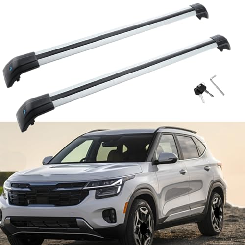 MotorFansClub Cross Bars Roof Rack Fit for KIA Seltos KX3 2019 2020 2021 2022 2023 2024 Baggage Rail Cargo Luggage Rack Aluminum (2 PCS)