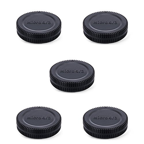 Camera Rear Lens Cap & Body Cap Cover for M4/3 MFT Mount on Olympus OM-5 OM-1 E-M10 Mark IV III E-M5 Mark III II E-M1 Mark III II E-PL9 E-PL8 Panasonic Lumix DC-GH6 DC-GH5 DC-G95-5 Packs