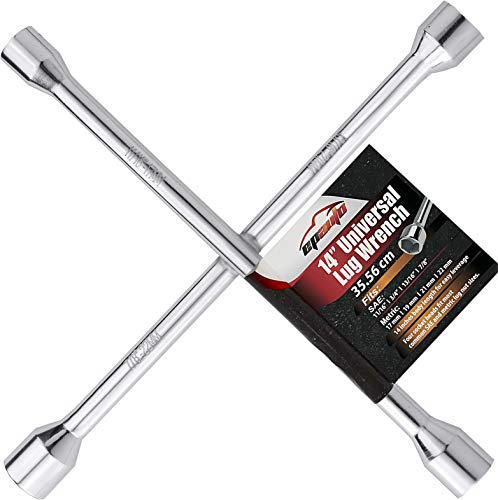 EPAuto 14' Heavy Duty Universal Lug Wrench, 4-Way Cross Wrench