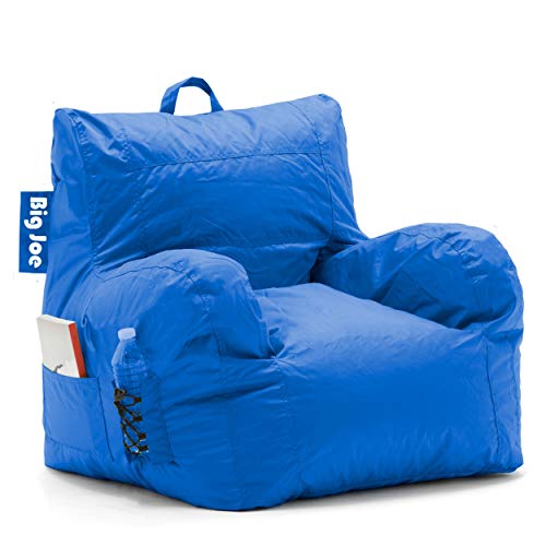 Big Joe Dorm Bean Bag Chair with Drink Holder and Pocket, Sapphire Smartmax, Durable Polyester Nylon Blend, 3 feet