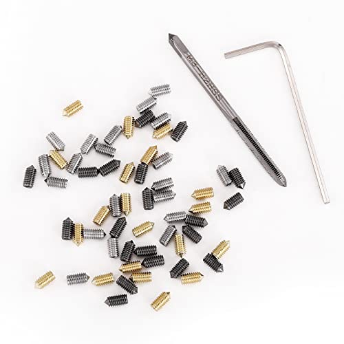 60 Pieces Stainless Steel Screws Belt Buckle Replacement Accessories Screw Drilling Tool Wrench