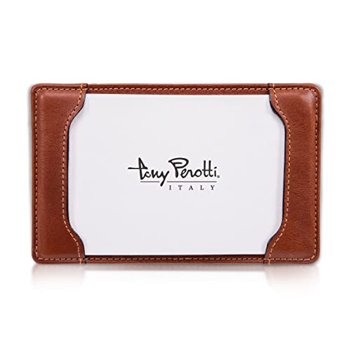 Tony Perotti Italian Leather Pocket Index Card Holder 3x5 - Portable Index Card Case - Memo Jotter Note Card Case Holds 3' x 5' Index Cards