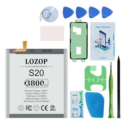 LOZOP S20 Battery Replacement Kit for Samsung Galaxy S20 SM-980F/SM-G981U/U1/F/B/W and Other All G981 Models with Repair Tools Kit and User Manual
