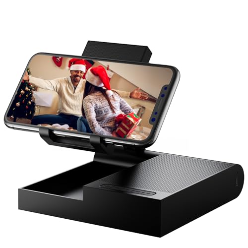 DOSS Cell Phone Stand with Wireless Bluetooth Speaker, 15W Wireless Charger and Anti-Slip Base, Crisp Surround Sound, Portable Speaker for Home and Office, Compatible with Phone, Tablet