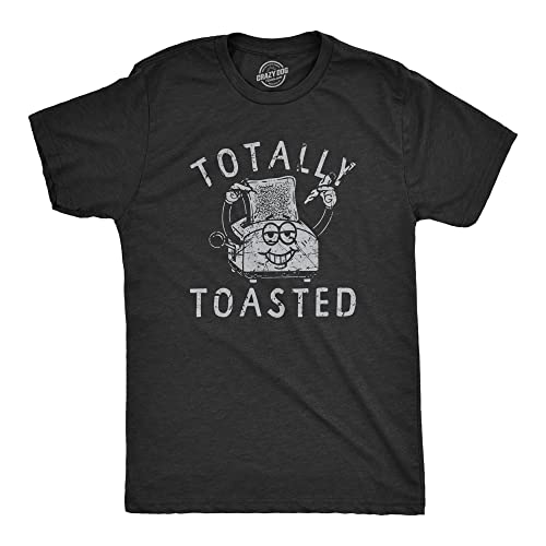 Mens Totally Toasted T Shirt Funny 420 Joint Weed Smoke Toaster Joke Tee for Guys Funny Mens Shirts for 420 with Sarcastic Sayings Black - Toasted XL