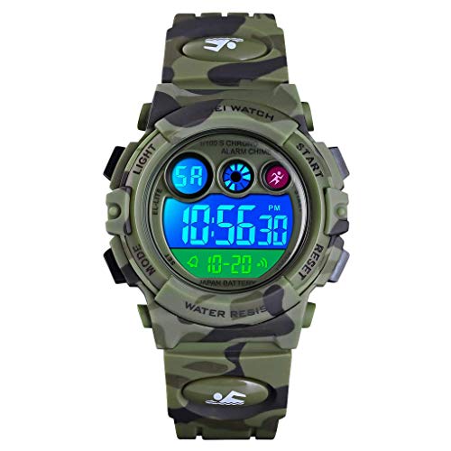 CakCity Kids Watches Digital Sport Watches for Boys Outdoor Waterproof Watches with Alarm Stopwatch Military Child Wrist Watch Ages 5-10