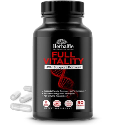 HerbaMe HGH Supplements for Men and Women, 90 Capsules - Naturally Supports Human Growth Hormone, Muscle Building, Muscle Growth Formula, Post Workout Recovery Amino Acid Blend with Colostrum Pills