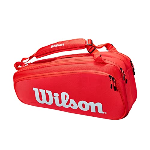 Wilson Super Tour, Red/White, Holds up to 6 Rackets