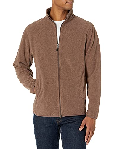 Amazon Essentials Men's Full-Zip Fleece Jacket-Discontinued Colors, Brown Heather, XX-Large