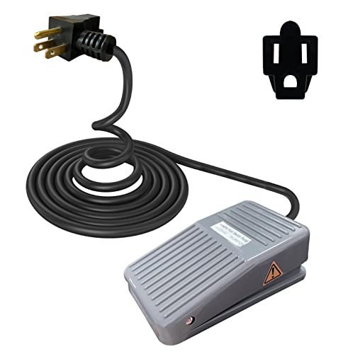 HimaPro Foot Control Switch Pedal ON Off Momentary Switch Deadman Style, 6-ft Cable with 3 Prong Piggyback Plug, 15A 110-220 VAC SPDT NO NC