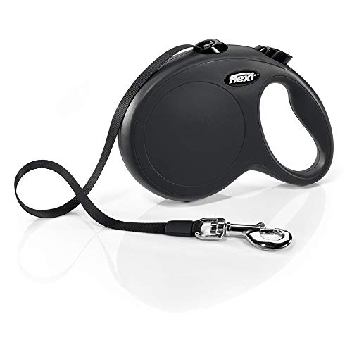 Flexi New Classic Retractable Dog Leash (Tape), 16 ft, Large, Black