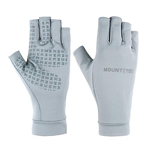 MOUNT TEC Lightweight UPF 50+ Men's Women's UV Fingerless Gloves for Cycling Hiking Canoeing Fishing Driving (Grey,L)