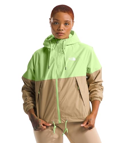 THE NORTH FACE Women's Antora Rain Hoodie (Standard and Plus Size), Astro Lime/Khaki Stone, Medium