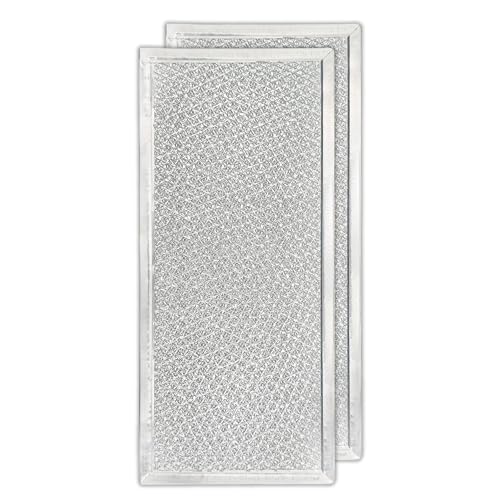 Microwave Filter Replacement 5.78' x 12.91' Fits W10208631A Whirlpool Microwave Filter - Aluminum Mesh Screen Grease Filter - Freshens and Filters Kitchen Air in Over the Range Oven Vent Fan (2-Pack)