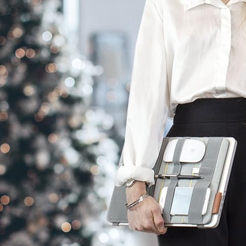 Beblau FOLD Portable Tech Organizer Attachable to Your Devices | Desktop Organizer Office, Home & School | Working from Home Solution | Laptop Accessories Backpack Insert Grey