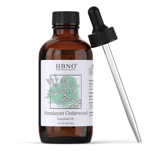 HBNO Cedarwood Essential Oil (Himalayan) - Huge 4 oz (120ml) Value Size - Natural Cedarwood Oil - Perfect for Cleaning, Aromatherapy, DIY, Soap & Diffuser - Cedarwood Essential Oils