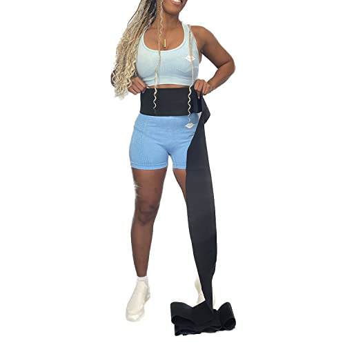 Healthy Organic Shop Waist Trainer for Women Snatch Bandage Tummy Wrap and Workout Waist Trimmer for Gym Sport Black