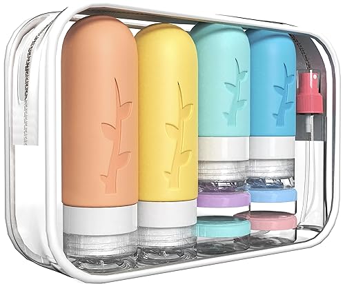 18pack Travel Bottles for Toiletries, Travel Essentials Tsa Approved travel toiletry bottles Silicone Travel Containers, Leak Proof Refillable Liquid for Shampoo Conditioner Lotion