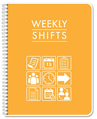 BookFactory Work Schedule Book/Weekly Employee Hourly Shift Schedule Planner/Hour/Hours/Vacation Log Book/Notebook - 120 Pages, 8.5' x 11', Wire-O (LOG-120-7CW-PP-(WeeklyShifts)-BX)