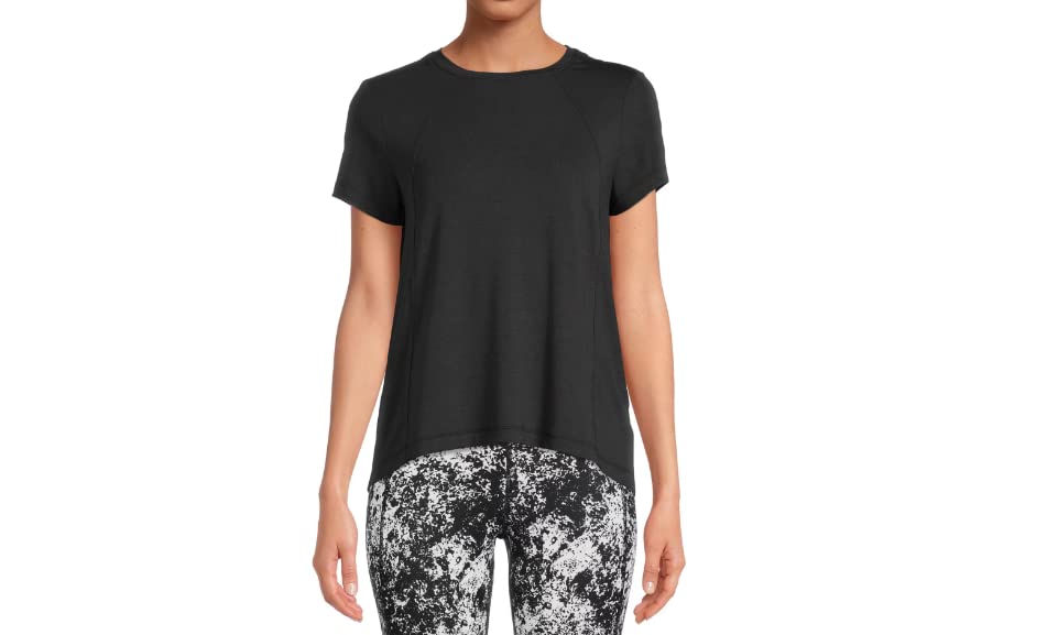 Avia Activewear Women's Short Sleeve Commuter T-Shirt (as1, Alpha, l, Regular, Regular, Black)