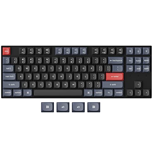Keychron K8 Pro QMK/VIA Wireless Mechanical Keyboard, Hot-Swappable TKL Custom Programmable Macro Wired Keyboard with Gateron G Pro Red Switch, RGB Backlit, PBT Keycaps for Mac Windows Linux