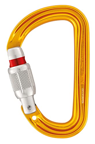 Petzl SM'D Carabiner - Versatile, Lightweight, Compact, D-Shaped Locking Carabiner for Rock and Ice Climbing - Screw-Lock