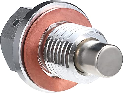 Tyfrozn M14 x 1.5 Magnetic Aluminum Oil Drain Plug Sump Drain Nut Bolt with Copper Gasket Crush Washer Compatible with Most Ford, GM, Hyundai, KIA and Accord, CRV, Civic, Pilot, Fit, Odyssey