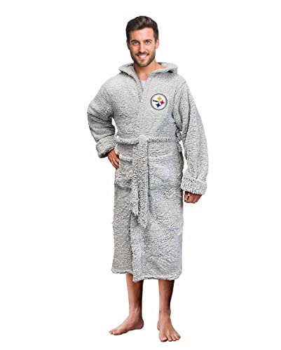 Northwest NFL Plush Hooded Robe with Pockets - 100% Polyester Sherpa Blend - Unisex- Relaxation and Style with Game Day Flair