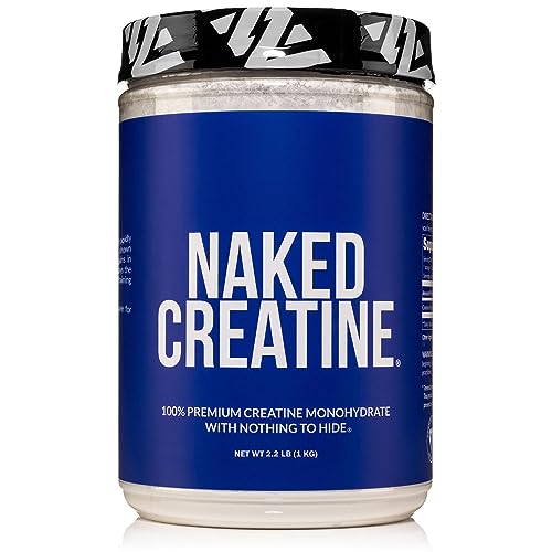Pure Creatine Monohydrate – 200 Servings - 1,000 Grams, 2.2lb Bulk, Vegan, Non-GMO, Gluten Free, Soy Free. Aid Strength Gains, No Artificial Ingredients - NAKED CREATINE