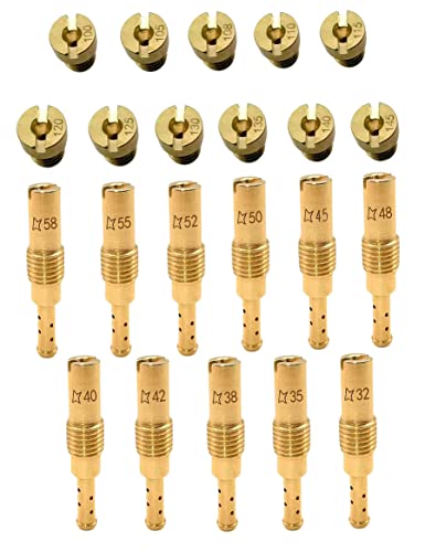 YAMAKATO Aftermarket 22pcs Carburetor Jet Kit w/11 Main Jets and 11 Slow Jet for Nibbi Honda PWK Keihin Yamaha OKO CVK PWM Type