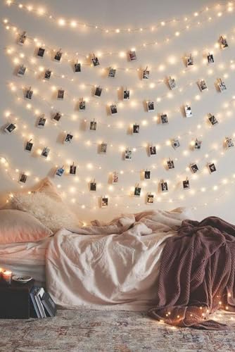 33Ft Photo Clip Fairy Lights with 50 Clips - LECLSTAR 100 LED String Lights for Hanging Pictures, USB Powered - Perfect Bedroom and Wedding Decor
