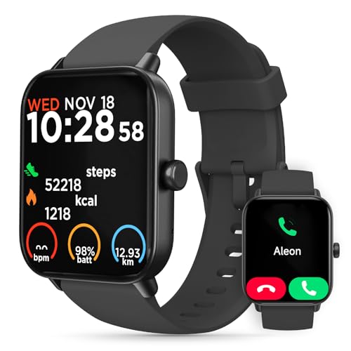 Spürbar Smart Watches for Women Men (Answer/Make Calls) 1.8 Inch Built-in Alexa. Heart Rate/Blood Oxygen/Sleep Monitor, IP68 Waterproof, 100+ Sport Modes, Bluetooth Smart Watches for iPhone/Android