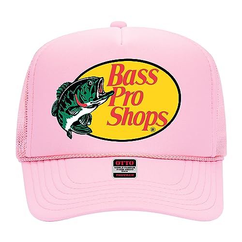 Bass Original Fishing Pro Foam Trucker Hat - Vintage Graphic Snapback Hat for Men and Women (Pink)