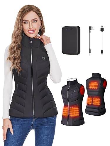 ZLTFashion Heated Vest Women with Battery Pack, Lightweight Rechargeable Heated Vest for Women Fitted Electric Heating Clothes