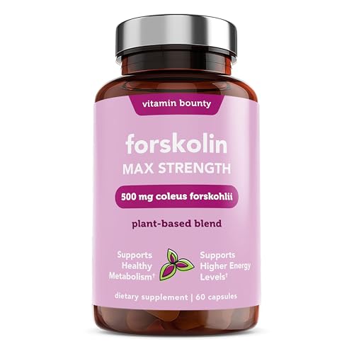 Vitamin Bounty Forskolin Max Strength - Natural Weight Management Supplement - Boosts Metabolism, Enhances Serotonin Levels, Supports Healthy Digestion, Promotes Appetite Suppression - 60 Capsules