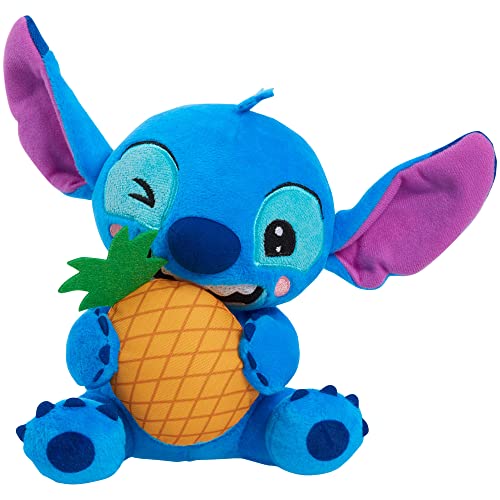 Disney Stitch Small Plush Stitch and Pineapple, Stuffed Animal, Blue, Alien, Officially Licensed Kids Toys for Ages 2 Up by Just Play