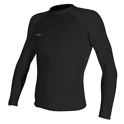 O'Neill Men's Hyperfreak 1.5mm Long Sleeve Top, Black/Black, L