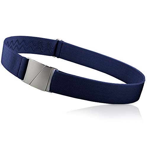ONE-BELT No Show Invisible Elastic Belts for Women & Men Non Slip Fits waist upto 50 Inch. French Navy
