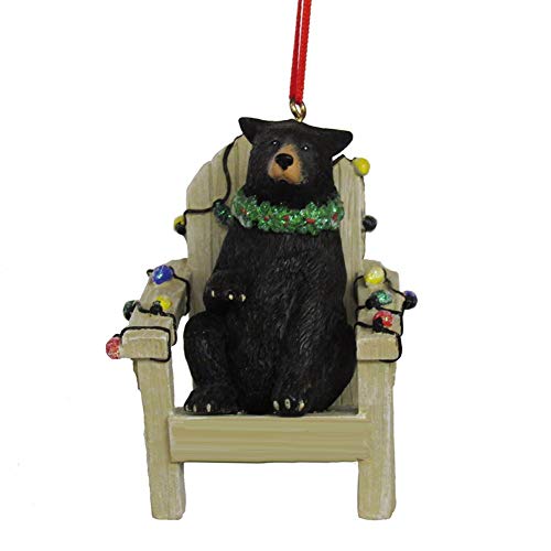 Black Bear On Adirondack Chair Ornament resin