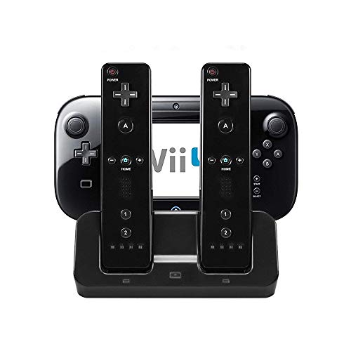 eLUUGIE 3 in 1 Charger Dock Charging Station Base for Wii U Gamepad Charger Stand wii u Gamepad Charger Cradle WII U Gamepad Power Stand wii u Charging Dock