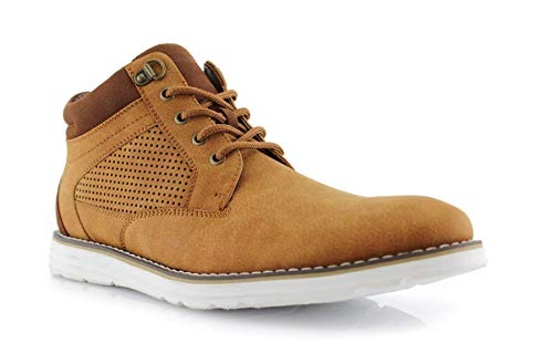 Polar Fox Sanders MPX506058 Mens Memory Foam Mid-Top Perforated Two-Tone Casual Chukka Sneakers
